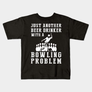 Strike & Sip: A Hilarious Tee for Bowling and Beer Enthusiasts! Kids T-Shirt